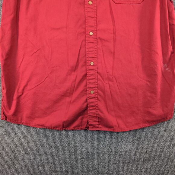 Wrangler Authentics Mens Chest Pocket Button-Down Shirt Red 2XT 100% Cotton - Picture 5 of 12